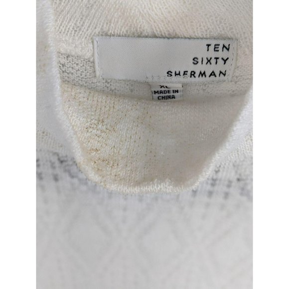 Ten Sixty Sherman Pointelle Mock Neck Sweater Top size XL - Picture 7 of 8